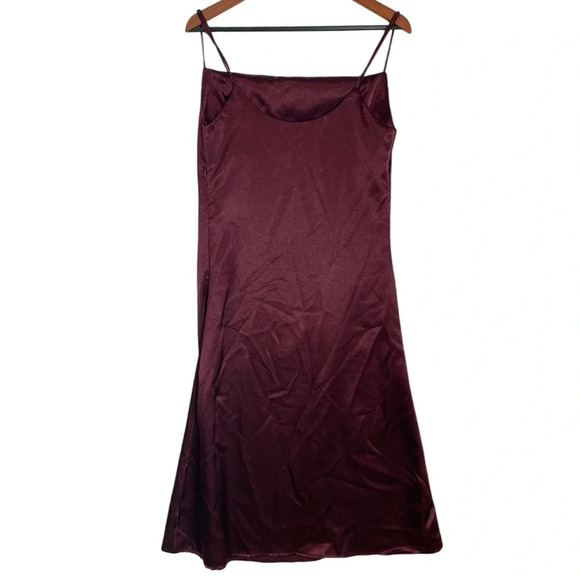 Dark Romantic Burgandy Scoop Neck Midi Dress Medium Whimsygoth LT Woman - Picture 2 of 15